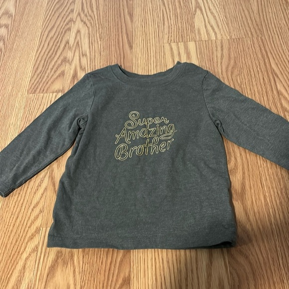 Cat & Jack Other - Super Amazing Brother long sleeve shirt. 18 months cat & jack. Gray and gold